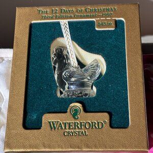 Waterford 1997 French Hen 12 Days of Christmas Ornament Signed by Jim O'Leary